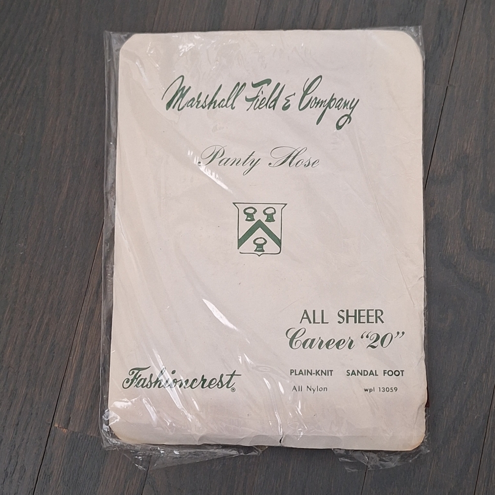 Vintage Marshall Fields All Sheer Pantyhose New One Size First Most